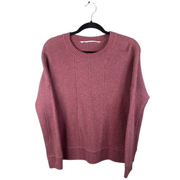 Athleta Habitat Wool Cashmere Maroon Long Sleeve Pull Over Sweater Size Small - Picture 1 of 7